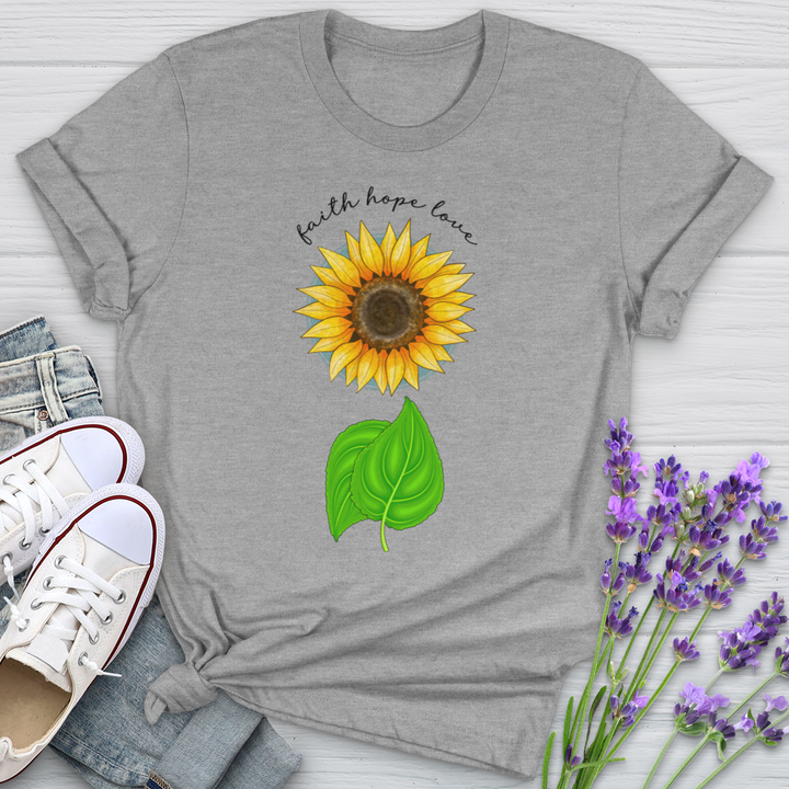 Faith Hope Love Sunflower Art Softstyle Tee