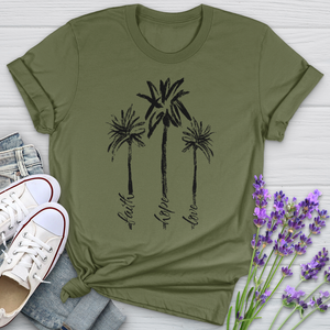 Faith Hope Love Watercolor Palms Softstyle Tee