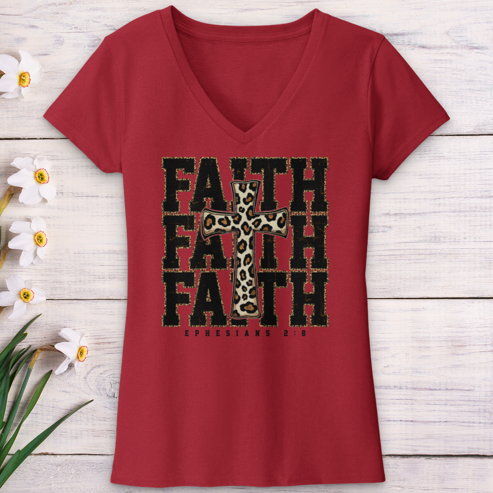 Faith Leopard Print V-Neck Tee