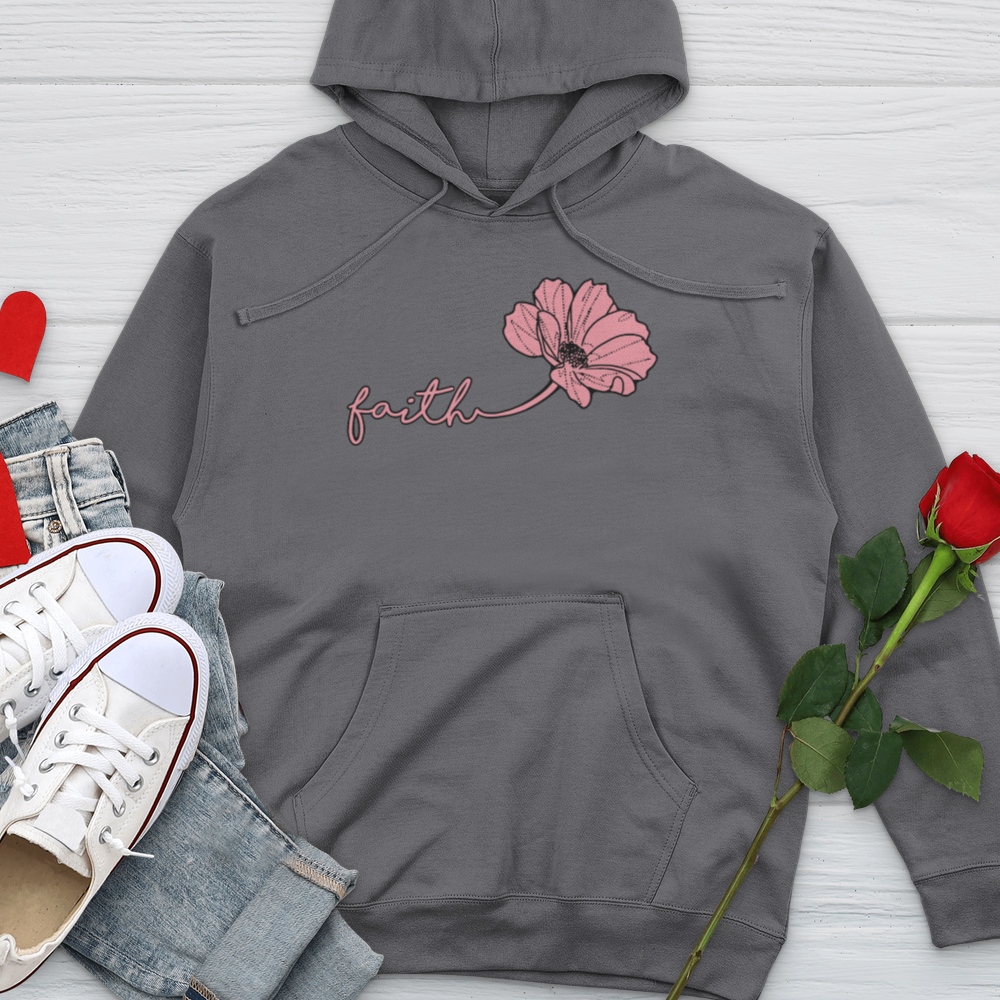 Faith Pink Rose Petal Midweight Hooded Sweatshirt