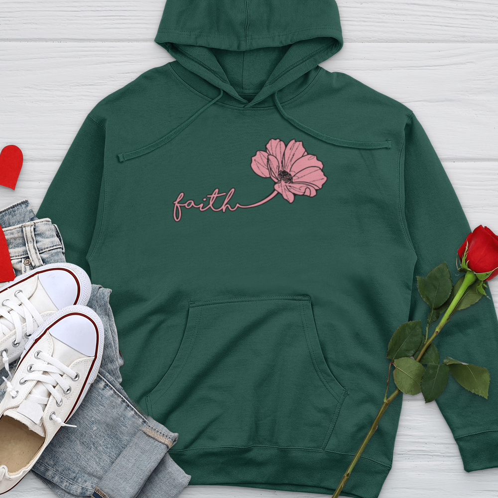 Faith Pink Rose Petal Midweight Hooded Sweatshirt