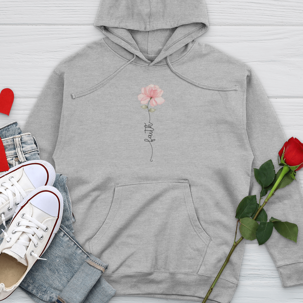 Faith Pink Rose Petal Midweight Hooded Sweatshirt