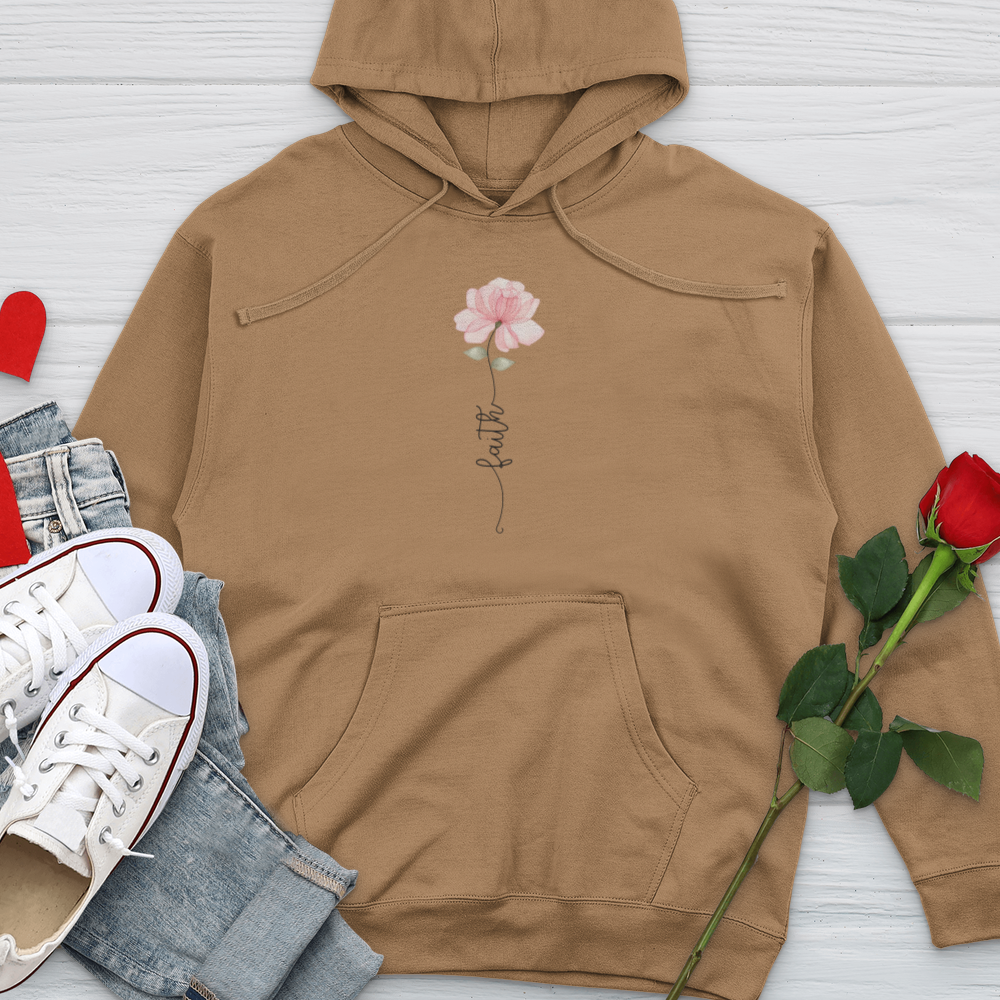 Faith Pink Rose Petal Midweight Hooded Sweatshirt