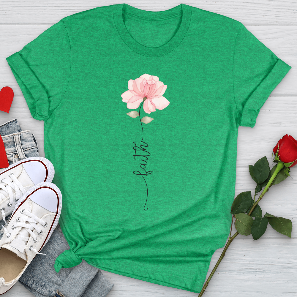 Faith Pink Rose Softstyle Tee