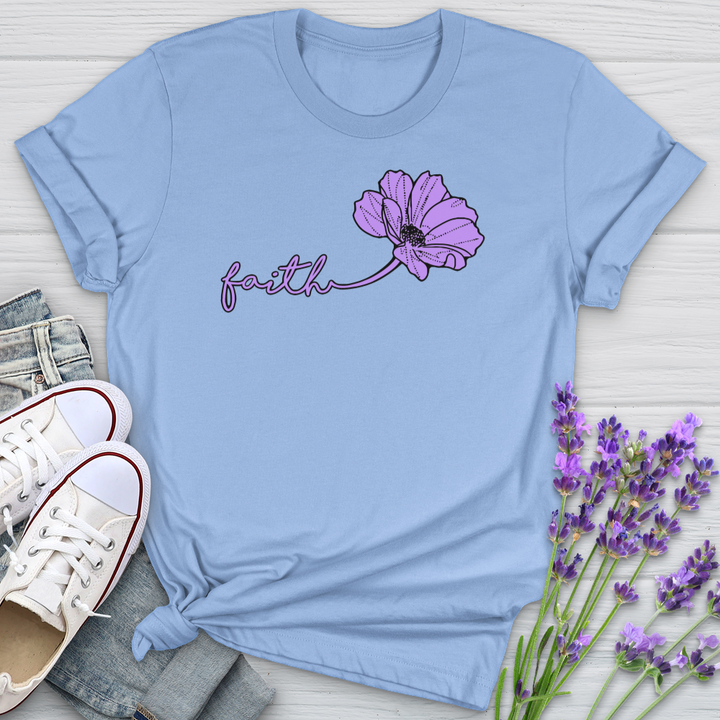 Faith Purple Flower Softstyle Tee