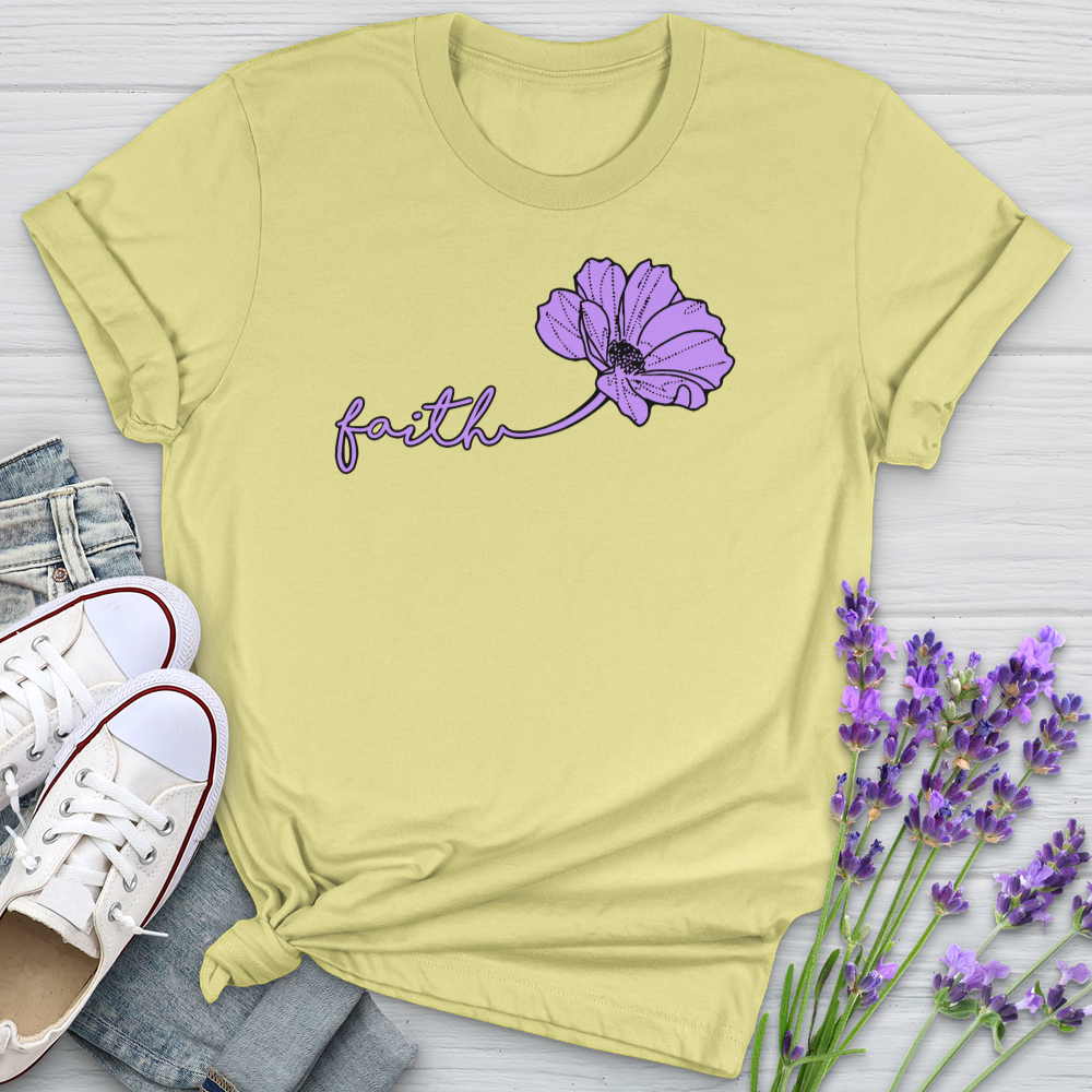 Faith Purple Flower Softstyle Tee