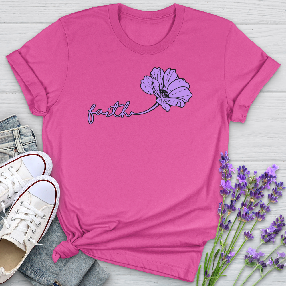 Faith Purple Flower Softstyle Tee