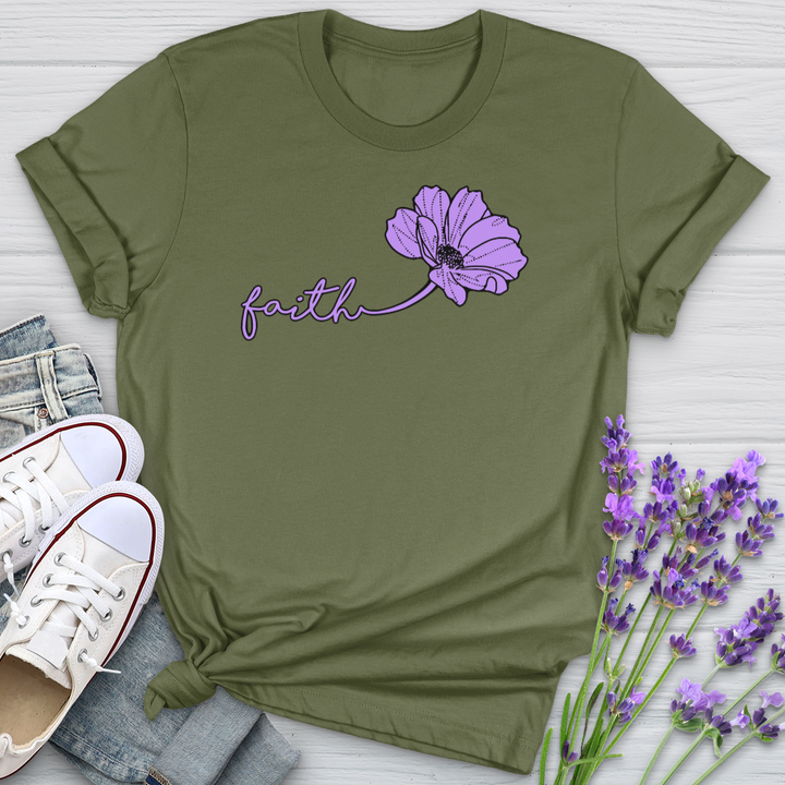 Faith Purple Flower Softstyle Tee