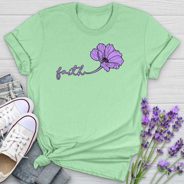 Faith Purple Flower Softstyle Tee