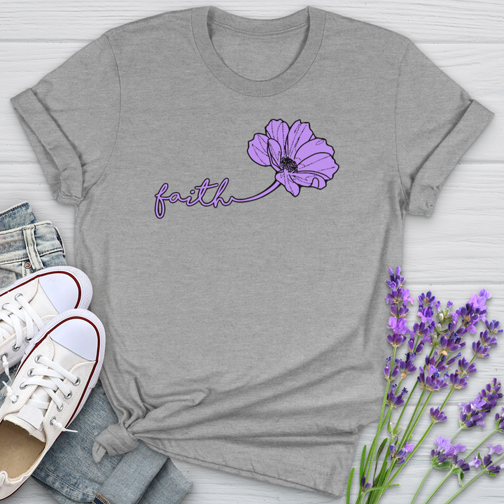 Faith Purple Flower Softstyle Tee