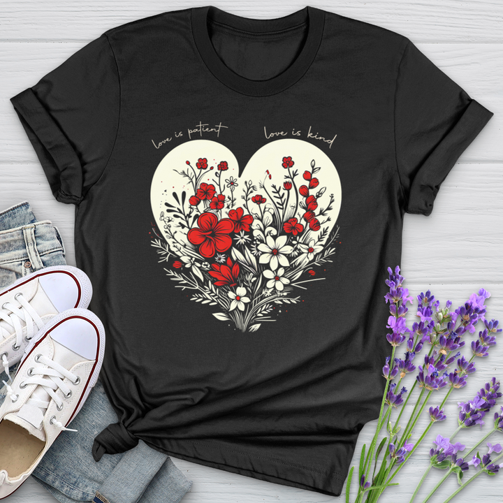 Faith Red Floral Heart Softstyle Tee