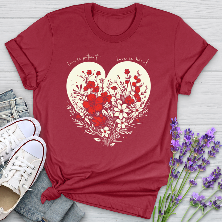 Faith Red Floral Heart Softstyle Tee