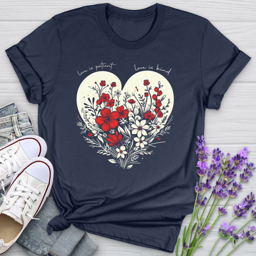 Faith Red Floral Heart Softstyle Tee