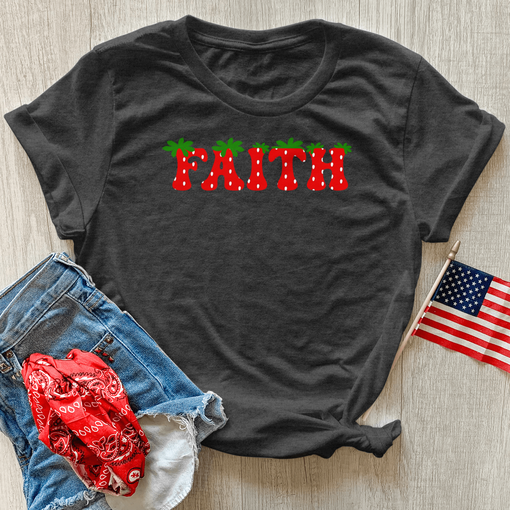 Faith Strawberries Heathered Tee