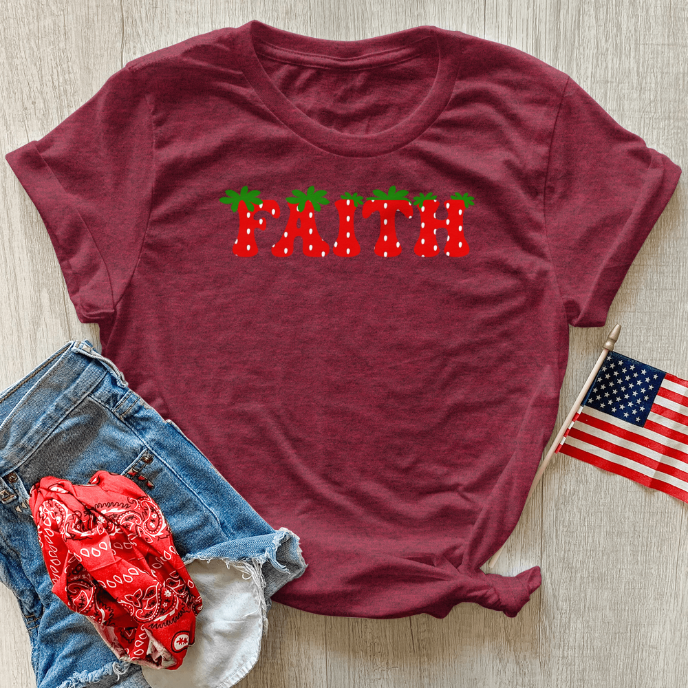 Faith Strawberries Heathered Tee