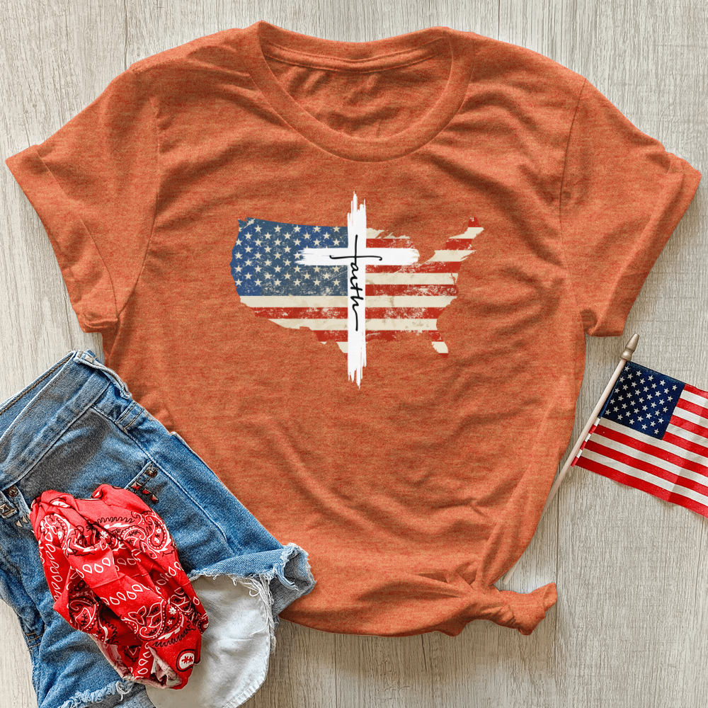 Faith USA Cross Heathered Tee