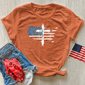 Faith USA Cross Heathered Tee