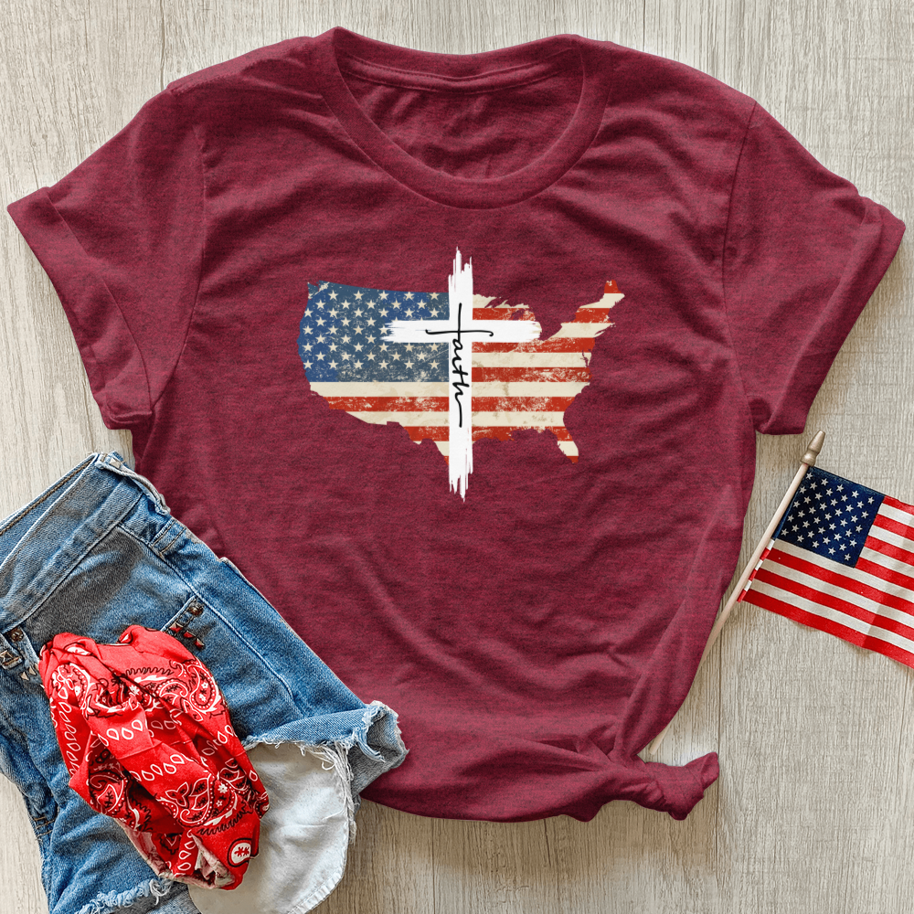 Faith USA Cross Heathered Tee