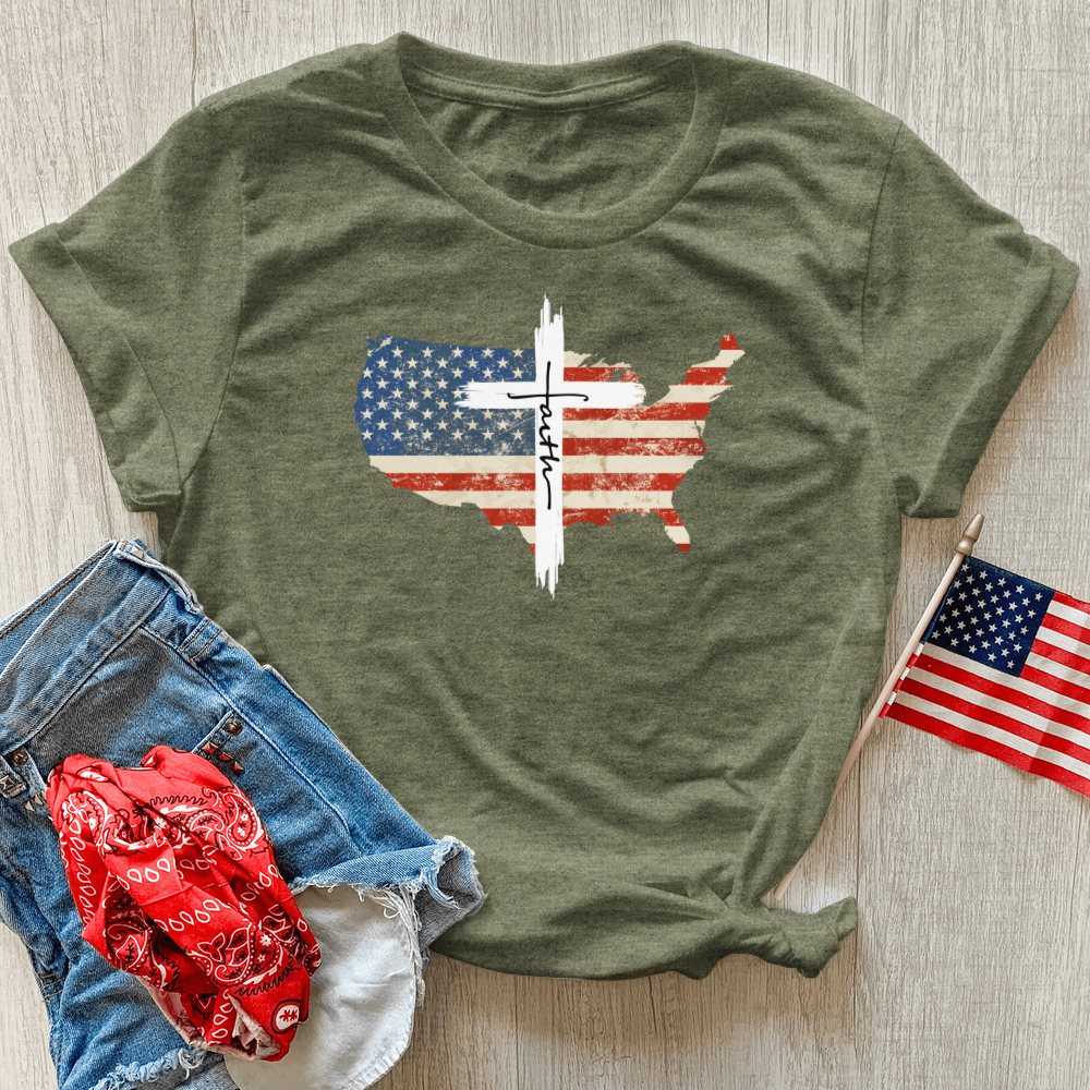 Faith USA Cross Heathered Tee