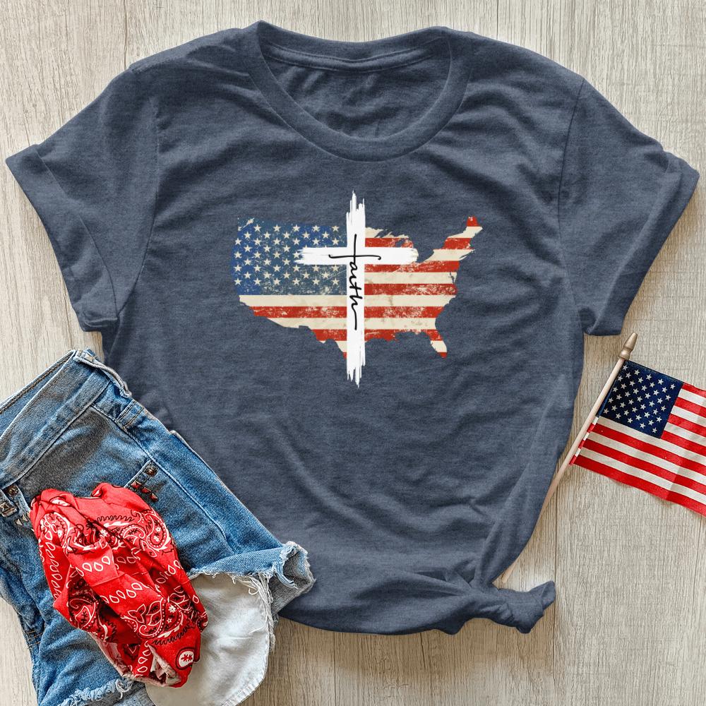 Faith USA Cross Heathered Tee