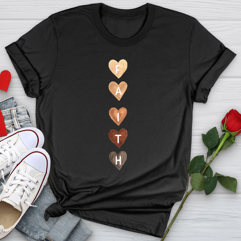 Faith Watercolor Hearts Softstyle Tee