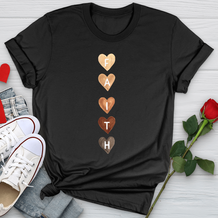 Faith Watercolor Hearts Softstyle Tee