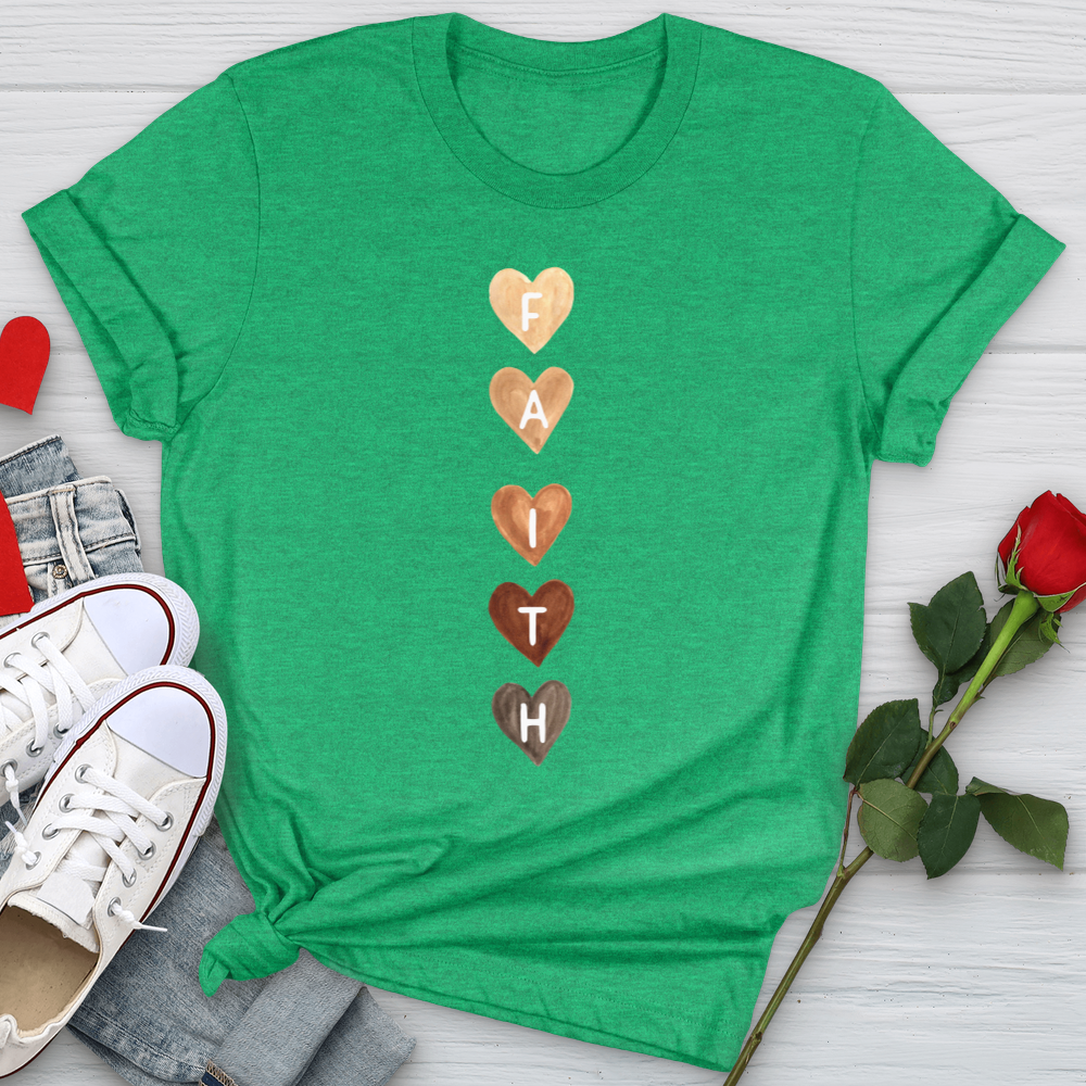 Faith Watercolor Hearts Softstyle Tee