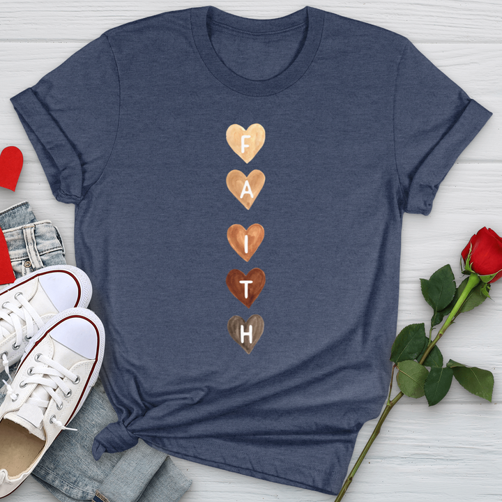 Faith Watercolor Hearts Softstyle Tee