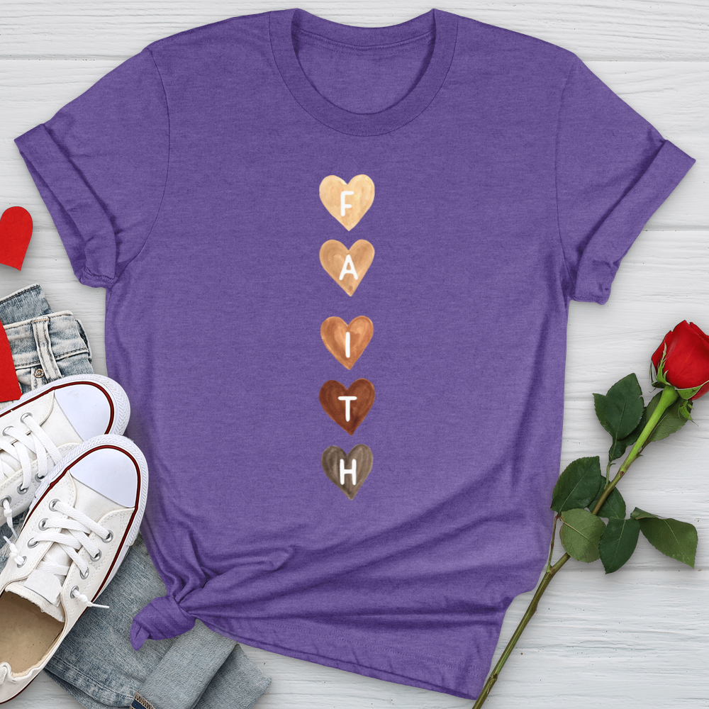 Faith Watercolor Hearts Softstyle Tee