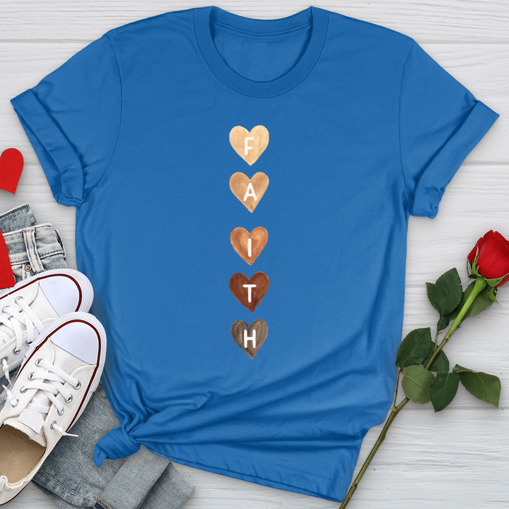 Faith Watercolor Hearts Softstyle Tee