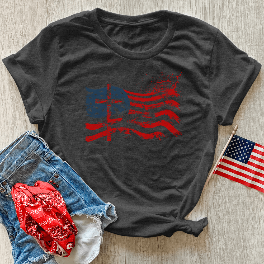 Faithful Freedom Flag Heathered Tee