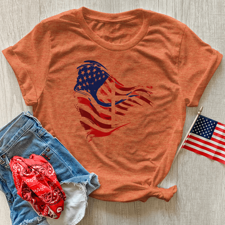 Faithful Freedom Flag Heathered Tee