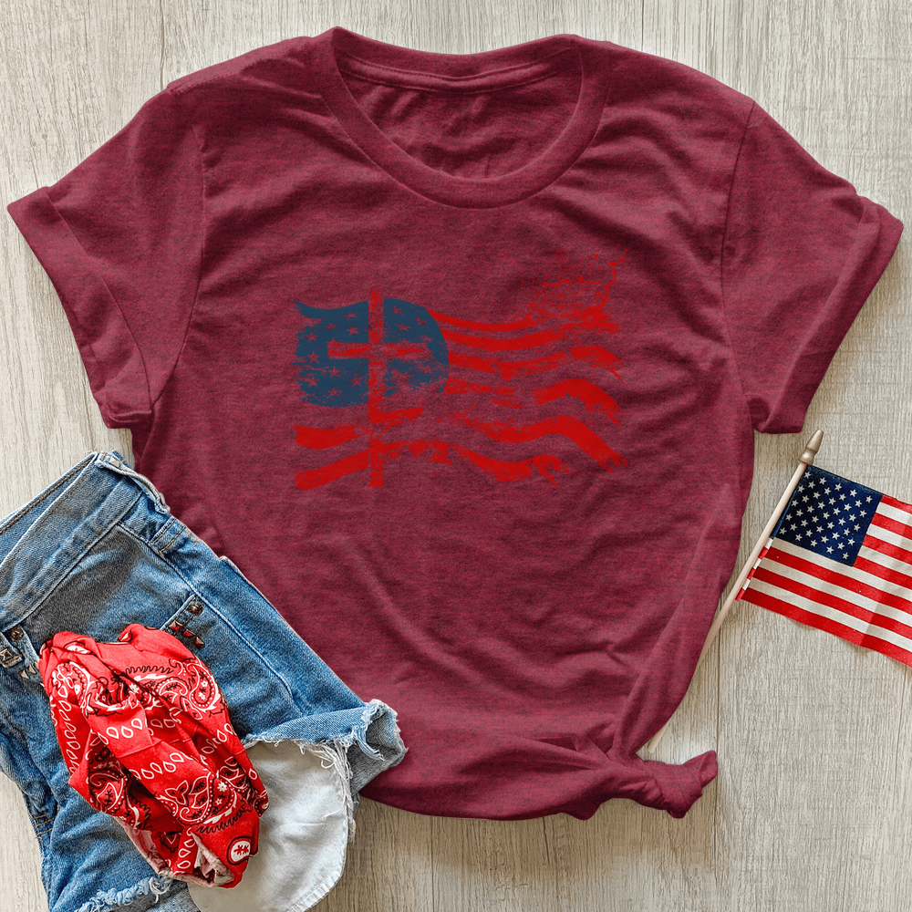 Faithful Freedom Flag Heathered Tee