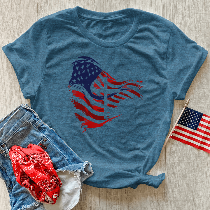 Faithful Freedom Flag Heathered Tee