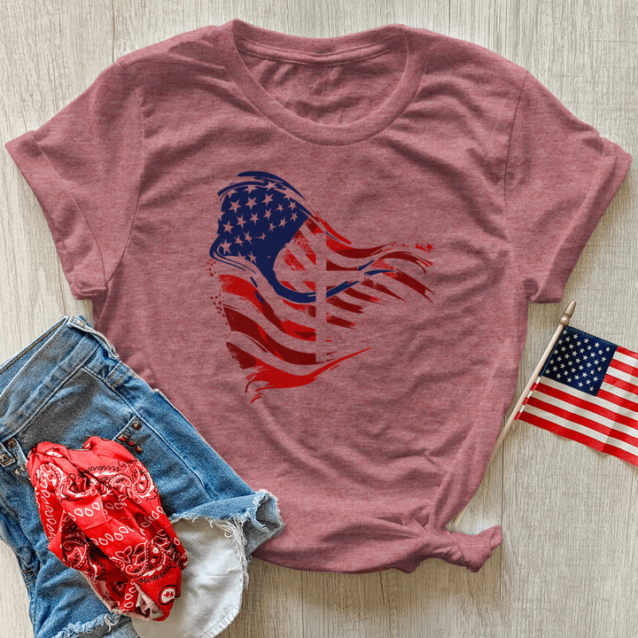 Faithful Freedom Flag Heathered Tee