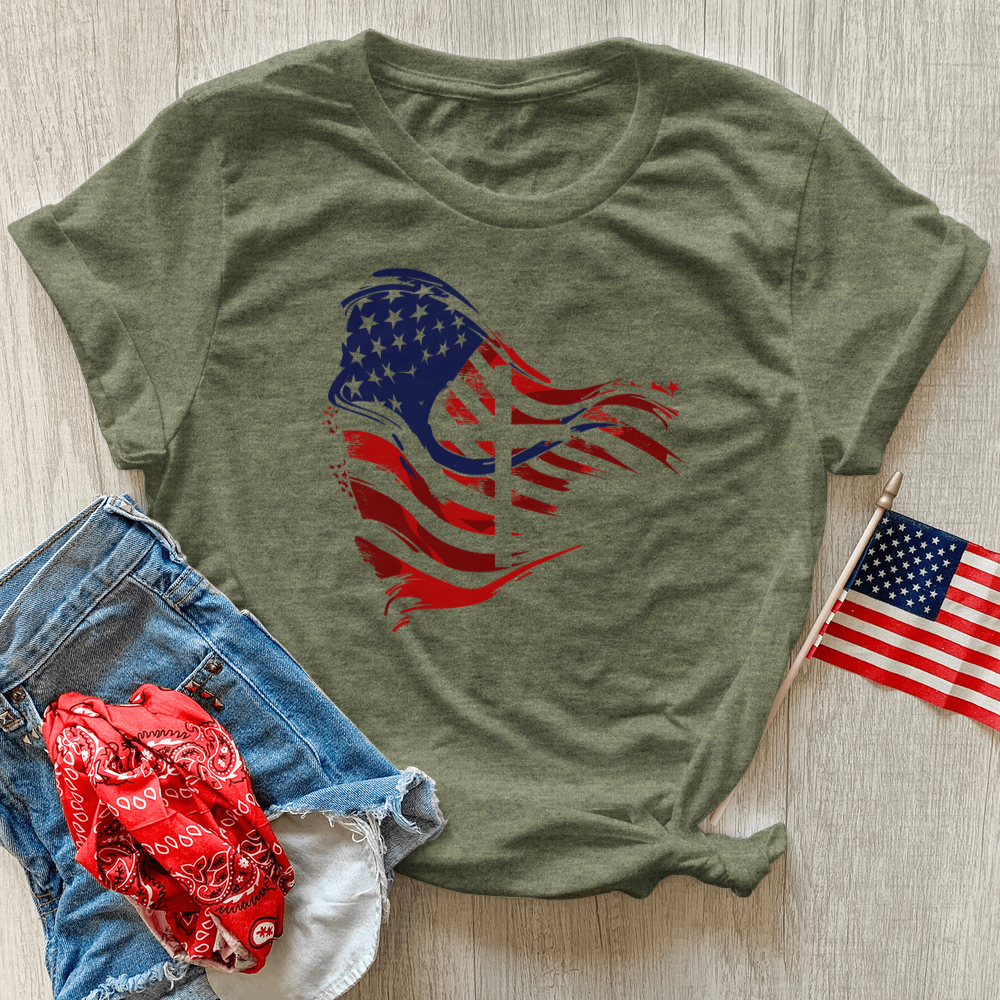 Faithful Freedom Flag Heathered Tee