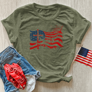 Faithful Freedom Flag Heathered Tee