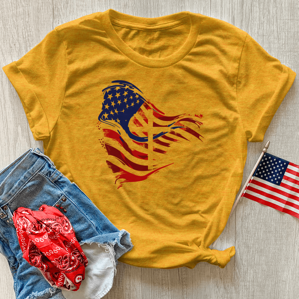 Faithful Freedom Flag Heathered Tee