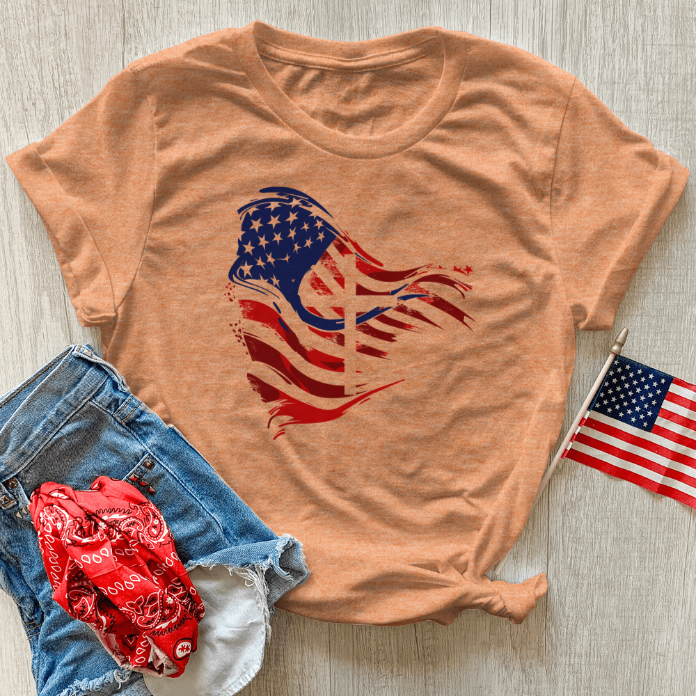 Faithful Freedom Flag Heathered Tee