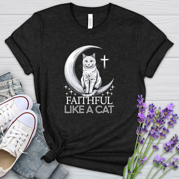 Faithful Like A Cat Heathered Tee