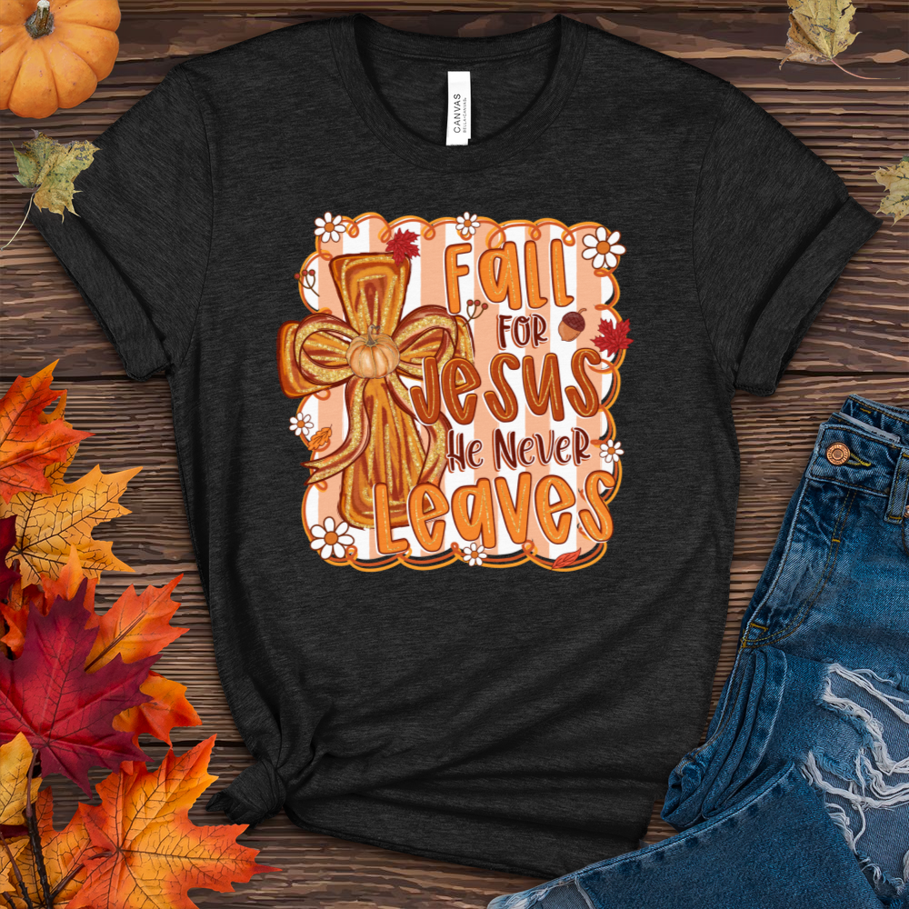 Fall For Jesus Cross Heathered Tee