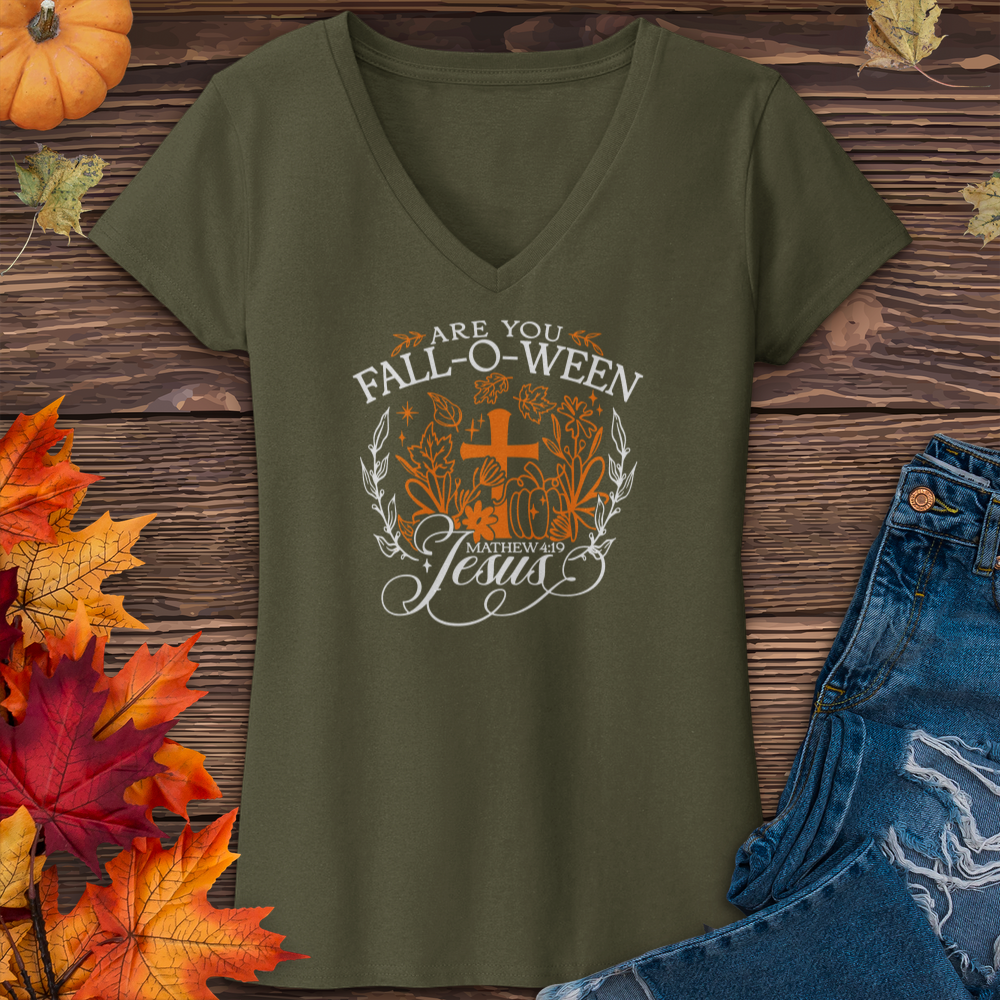 Fall-O-Ween Jesus Harvest V-Neck Tee