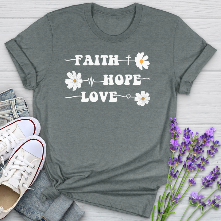 Floral Faith Hope Love Softstyle Tee