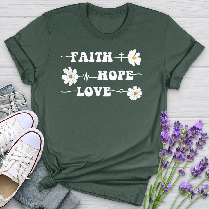 Floral Faith Hope Love Softstyle Tee