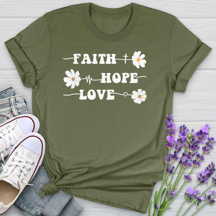 Floral Faith Hope Love Softstyle Tee