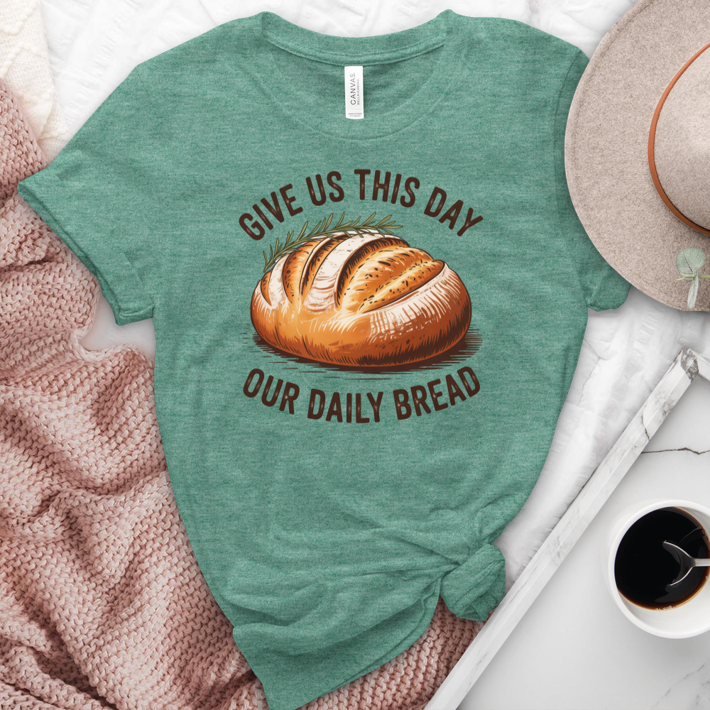 Give Us This Day Our Daily Bread Heathered Tee