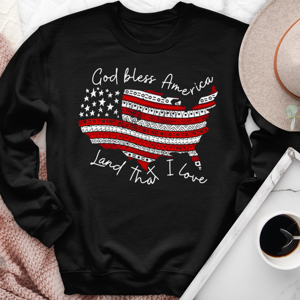 God Bless America The Land That I Love Crewneck