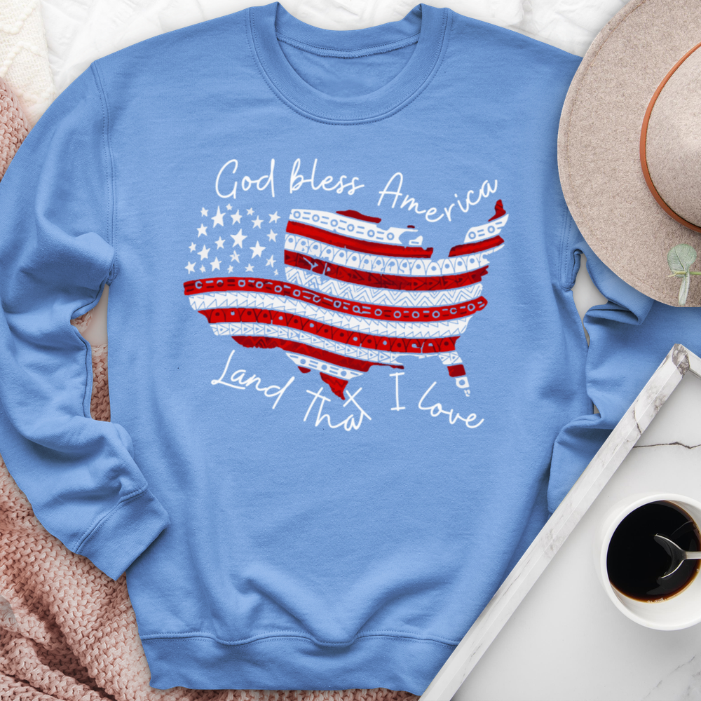 God Bless America The Land That I Love Crewneck