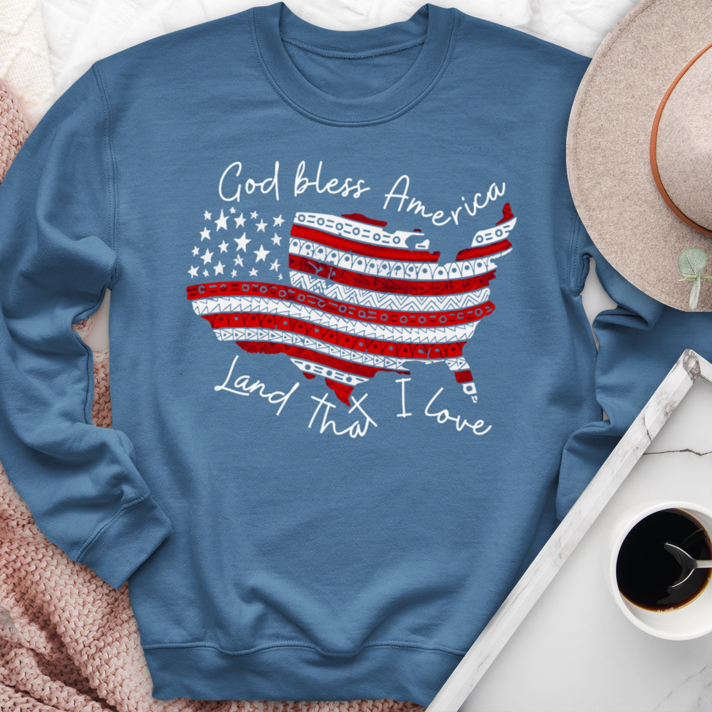 God Bless America The Land That I Love Crewneck