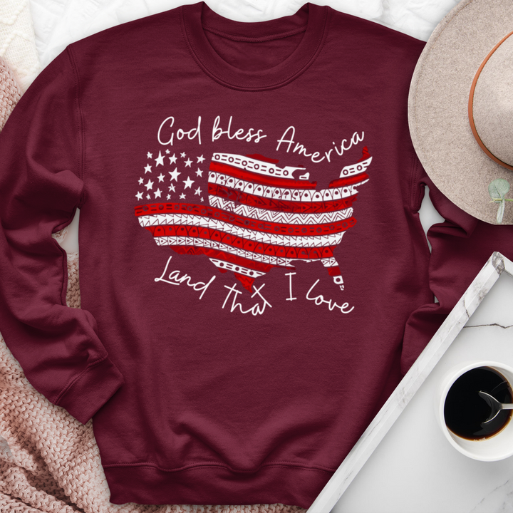 God Bless America The Land That I Love Crewneck